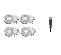 Shaver Replacement Heads Blades，Compatible For Skull，Shaver，Compatible For Pitbull，Gold PRO Brush,Compatible For Pitbull，Shaver Replacement Blade Skull Shaver Blades(4 PCS S)