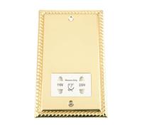 Shaver Socket Dual Voltage 115V/ 230V - Polished Brass - Georgian - White