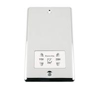 Shaver Socket - Dual Voltage 115V/ 230V - Polished Chrome - Classic - White Insert