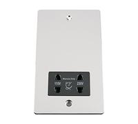 Shaver Socket Dual Voltage 115V/ 230V - Polished Chrome - Flat - Black Insert