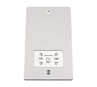Shaver Socket Dual Voltage 115V/ 230V - Polished Chrome Flat - White Insert