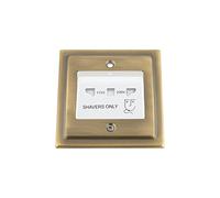 Shaver Socket Dual Voltage 115V/ 230V - Single Size - Victorian - Antique Brass