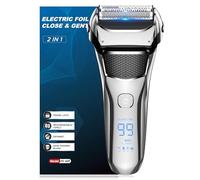 Shavers for Men,Foil Shaver with Floating Blade,100% Waterproof Electric Razor for Men,Precision Beard Trimmer, Rechargeable Electric Shaver 100-Min Cordless,Smart LED,Travel Lock
