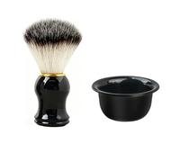 Shaving Brush for Men, Travel Shaving Brush with Bowl, Ergonomic Curved Handle, Fast Lather Creation for Daily Grooming, Beard Line Shaping Tool for Gentlemen’s