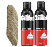Shaving Foam for Men for Shaving Gel Mousse for Face & Body - Travel Size Shaving Cream (1 Face Towel & 2 ShavingFoam, Red Original scents)