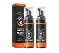 Shaving Foam Mousse for Men Sensitive Skin, Moisturising Shaving Mousse, Protective Shaving Mousse, Face Body Soft Clean Shavings Foam for Men, Natural Soothe & Cleanse Skin (60ml, 2pc)