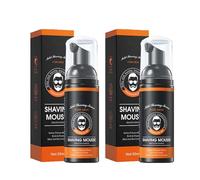 Shaving Mousse for Men, Moisturising Shaving Mousse, Gentle Beard Softening Men's Shaving Cream, Protects and Soothes to Help Reduce Skin Irritation (60ml, 2)