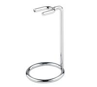 Shaving Razor Stands, Razor Holder Practical Men's Razor Brush Stands，Metal Art Razor Base Chromed Silver Shaving Holder，Beard Clean Cartridge Easy Carry Shaver Kit