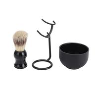 Shaving Soap Bowl Stand Brush Set Mens Grooming Kit Premium 3 in 1 Shaving Brush with Fine Synthetic Bristles for Barbershop Home Salon Travel Beard Care Accessories