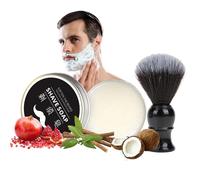 Shaving Soap for Men - Shaving Cream Soap with Shaving Brush- Shaving Soap with Coconut Oil - Dense Foam Shaving Kit for Men - Travel Mens Soap Bar - Rich Lather for the Smoothest Shave