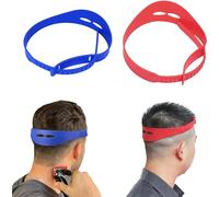 Shaving Template, 2PCS Hair Cutting Guide Tool for Men Adjustable Curved Silicone Band DIY Self Haircut System for Hair Clipper Trimmer Shaver (Red + Blue)