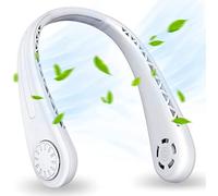 SHAVINGFUN Neck Fan, Wearable Bladeless,Portable Hanging Neck Fan Cooling with 360°Airflow Hand Free Personal Fan 3 Speeds,Rechargeable Battery Operated for Office Home