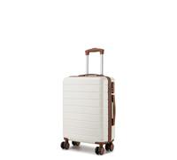 Shavont 55x40x20 Ryanair EasyJet Carry On Suitcase, Lightweight ABS Hand Luggage for Short Trips, Hard Shell Cabin Bag with 4 Spinner Wheels, Combination Lock and Telescopic Handle (Cream)