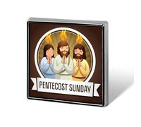 Shavout Pentecost Pins Square Badge Lapel Pin Enamel Buttons Party Decorations
