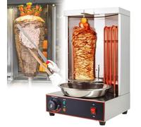 Shawarma Grill Machine, 2400W Electric Vertical Kebab Gyro Grill Machine, Rotisserie Broiler Machine with 2 Heating Tubes and Meat Catch Pan,barbecuestove