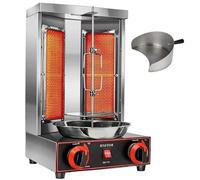 Shawarma Grill Machine, Chicken Shawarma Cooker Machine with 2 Burners, Propane Vertical Broiler Gyro Rotisserie Oven Doner Kebab Machine, for Home Restaurant Kitchen Parties ,barbecuestove+shovel