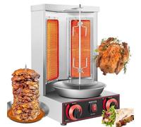 Shawarma Machine, Kebab Rotisserie Machine, Vertical Propane Gas with 2 Burners, Ideal for Turkish, American Style Roast Turkey and BBQ Mexican Tacos, 220V