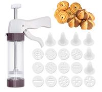 ShawFly Cookie Maker Press Gun Kit Biscuit Making and Icing Set for Cake DIY Decorations with 13 Discs and 6 Icing Tips,Multifunctional Comfort Grip Cookie Press Pump