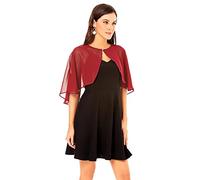 Shawl and Wraps for Evening Dress Chiffon Shawls Wedding Shrug Guest Bridesmaid Cape Scarves for Womens, Chiffon Wine Red, One Size