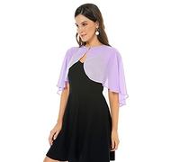 Shawl and Wraps for Evening Dress Chiffon Shawls Wedding Shrug Guest Bridesmaid Cape Scarves for Womens, Chiffon Lavender, One Size