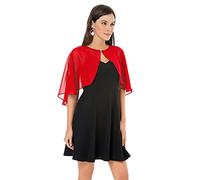 Shawl and Wraps for Evening Dress Chiffon Shawls Wedding Shrug Guest Bridesmaid Cape Scarves for Womens, Chiffon Red, One Size