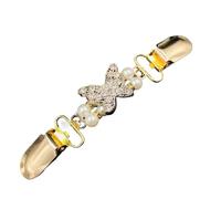 Shawl Cardigan Clips 2pcs Beautiful Cardigan Clip For Women Sweater Shawl Scarf Clip Mini Crystal Belt For Dress Blouse Lapse Closure For Jackets(Butterfly)