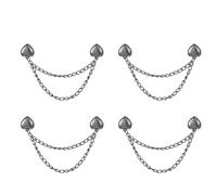 Shawl Cardigan Clips 4PCS Multifunction Metal Magnetic Button Clips With Chain For Fixing Hem Long Pants Legs Cardigans(Color-03)