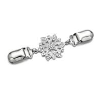 Shawl Clip 2pcs Beautiful Cardigan Clip For Women Sweater Shawl Scarf Mini Crystal Belt For Dress Blouse Lapse Closure For Jackets(Snowflake silver)