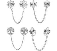 Shawl Clips, 4Pcs Sweater Clips Vintage Elegant Sturdy Alloy Multi-use Punch-Free Shawl Pin for Women Lady Clothes Dress Scarves