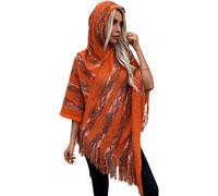 Shawl, Women's Hooded Knit Fringes Ponchos Capes Pullover Sweater Shawl Wrap Loose Cloak for Winter Fall Outerwear