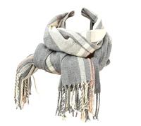 Shawl Wrap Winter Warm Grey Checked Scarves for Women, Plush Pashmina Shawls and Wraps, Sophisticated Ladies Scarf