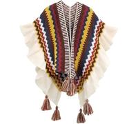Shawl Wraps for Women, Cape Open Front Poncho Scarf Blanket Cardigan Coat with Tassels for Spring Autumn Winter