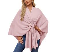 Shawl Wraps for Women Elegant Shawl Wraps Soft Open Front Poncho Sweater for Fall Winter Knitted Warm Cross Front Shawls Wrap Reversible Poncho Cape Blanket Daily Wear Wedding Evening Dress A Pink
