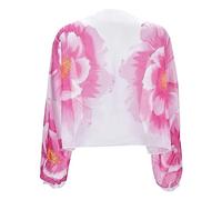 Shawl Wraps for Women Floral Print Sun Sleeve Arm Cover Thin Long Sleeve Ice Silk Chiffon Cardigan for Outdoor Activities Womens Floral Print Sun Sleeve Cardigan