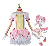 Shawla Anime Kaname Madoka Cosplay Costume Uniform Dress Halloween Outfit Suit,Pink-M