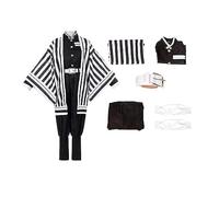 Shawla Kids Iguro Obanai Kimono Cosplay Costume Halloween Uniform Set,White-Height:125~135cm