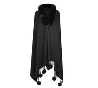 Shawls and Wraps Ladies Poncho Cape Fleece Reversible Oversized Shawl Wrap Open Front Cardigans Women Poncho Oversized Shawls Elegant Knitted Cape Blanket Front Wrap Scarf with Fur Collar