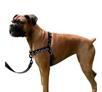 ShawnCo Dream Walk No-Pull Dog Harness- Adjustable, Comfortable, Easy to Use Pet Halter to Help Stop Pulling for Small, Medium and Large Dogs- Art Pattern Designs (Wolf Moon, M)