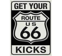 Shawprint Get Your Route 66 KIcks, Retro Metal Fridge Magnet, 100mm x 75mm