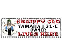 SHAWPRINT Grumpy Old YAMAHA FS1-E Owner Lives Here metal sign/plaque funny (97H2)