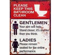 Shawprint Limited FUNNY TOILET SIGN/PLAQUE RETRO METAL TIN WALL PLAQUE NOVELTY GIFT (10" x 8")