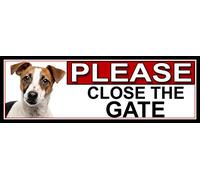 Shawprint Limited Jack Russel PLEASE CLOSE THE GATE METAL GATE SIGN 266mm x 87m. (866H2)