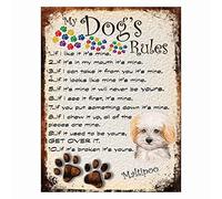 Shawprint Limited MY DOG'S BEDTIME PRAYER RETRO STYLE METAL TIN SIGN/PLAQUE (518DRS) MALTIPOO