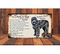 Shawprint Limited MY DOG'S RULES RETRO STYLE METAL TIN SIGN/PLAQUE (269H3DR) RUSSIAN BLACK TERRIER