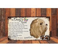 Shawprint Limited MY DOG'S RULES RETRO STYLE METAL TIN SIGN/PLAQUE (299H3DR) CAVACHON
