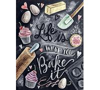 Shawprint METAL VINTAGE RETRO SHABBY-CHIC TIN KITCHEN SIGN LIFE IS WHAT YOU BAKE IT WALL PLAQUE (2978) (150MM X 200MM (6" X 8"))
