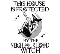 Shawprint THIS HOUSE IS PROTECTED BY THE NEIGHBOURHOOD WITCH VINTAGE STYLE METAL TIN FRIDGE MAGNET, 100mm x 75mm, Novelty Gift