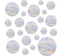 Shawula 36PCS Circle Window Clings - Anti-Collision Window Decals to Save Birds from Window Collisions,Non Adhesive Prismatic Vinyl Window Clings, Rainbow Stickers