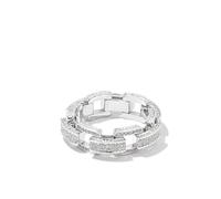 SHAY 18K white gold deco link diamond ring - Silver 9 1/2
