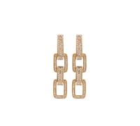 SHAY 18K yellow gold Triple Deco Link diamond drop earrings OS